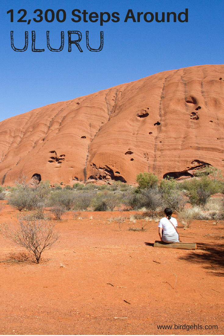 To circumnavigate the rock, one would have to take approximately 12,300 steps around Uluru. So, that's what we did. We walked every single one.