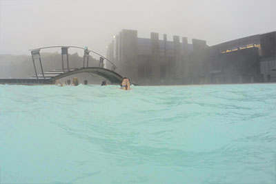 Visiting the Blue Lagoon in winter – and a snow storm