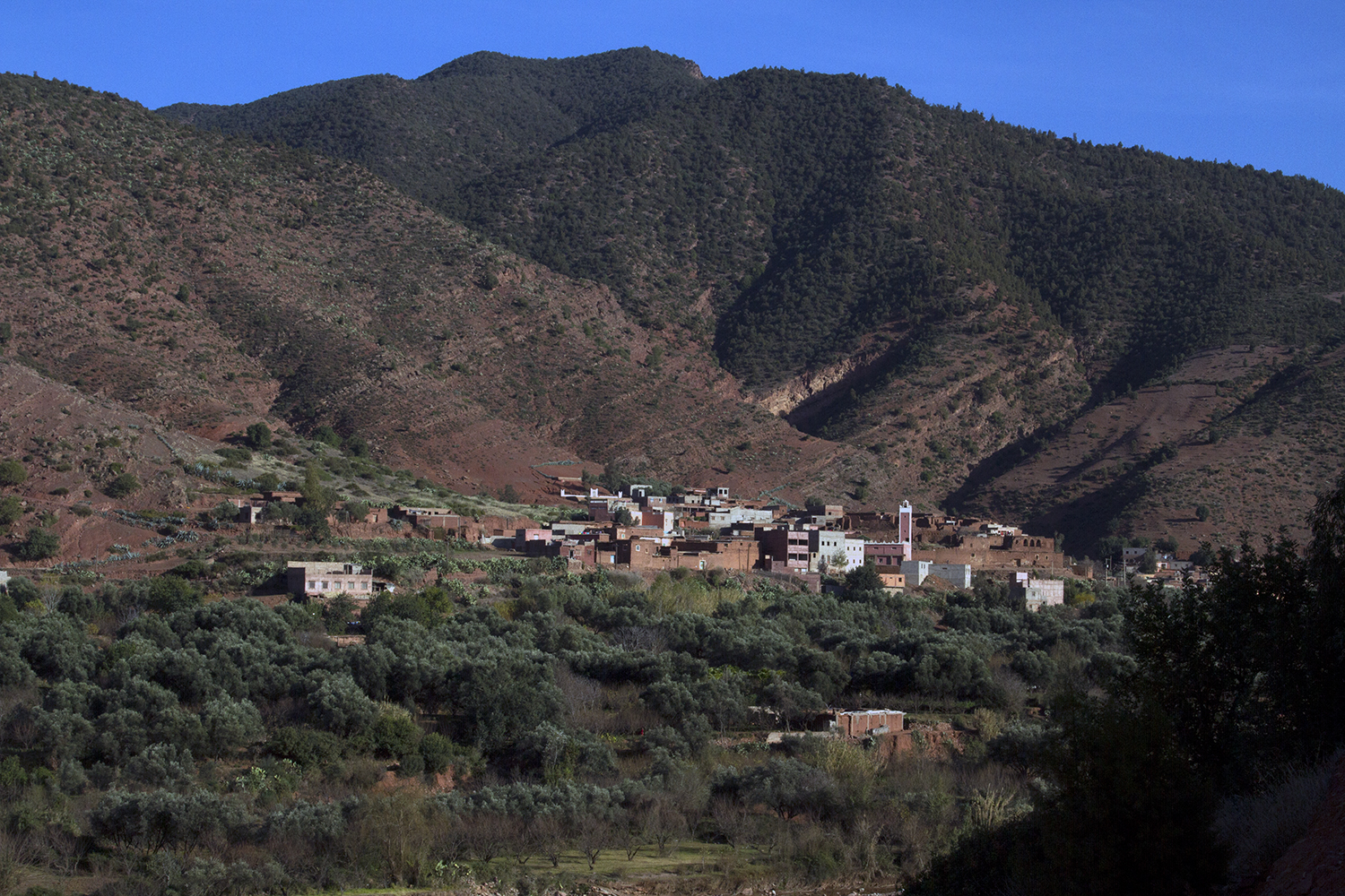 The Atlas Mountains in Morocco in winter.