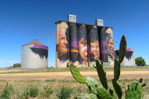 Sheep Hills silo art, one of the most vibrant works along Victoria's Silo Art Trail.