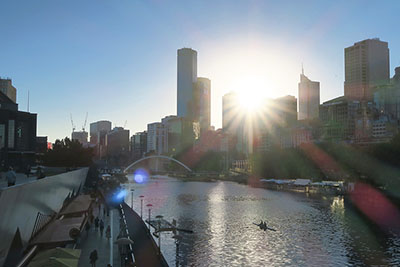Looking down across the Yarra River in Melbourne during a winter's afternoon. Discover the best things to do in Melbourne in winter.